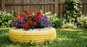 Transform Old Tires into Beautiful Flower Planters