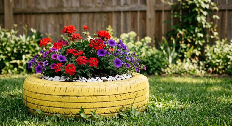 Transform Old Tires into Beautiful Flower Planters