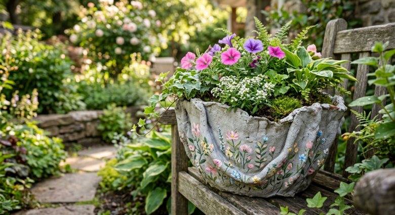 Turn Cement & Towel into Stunning Flower Pots